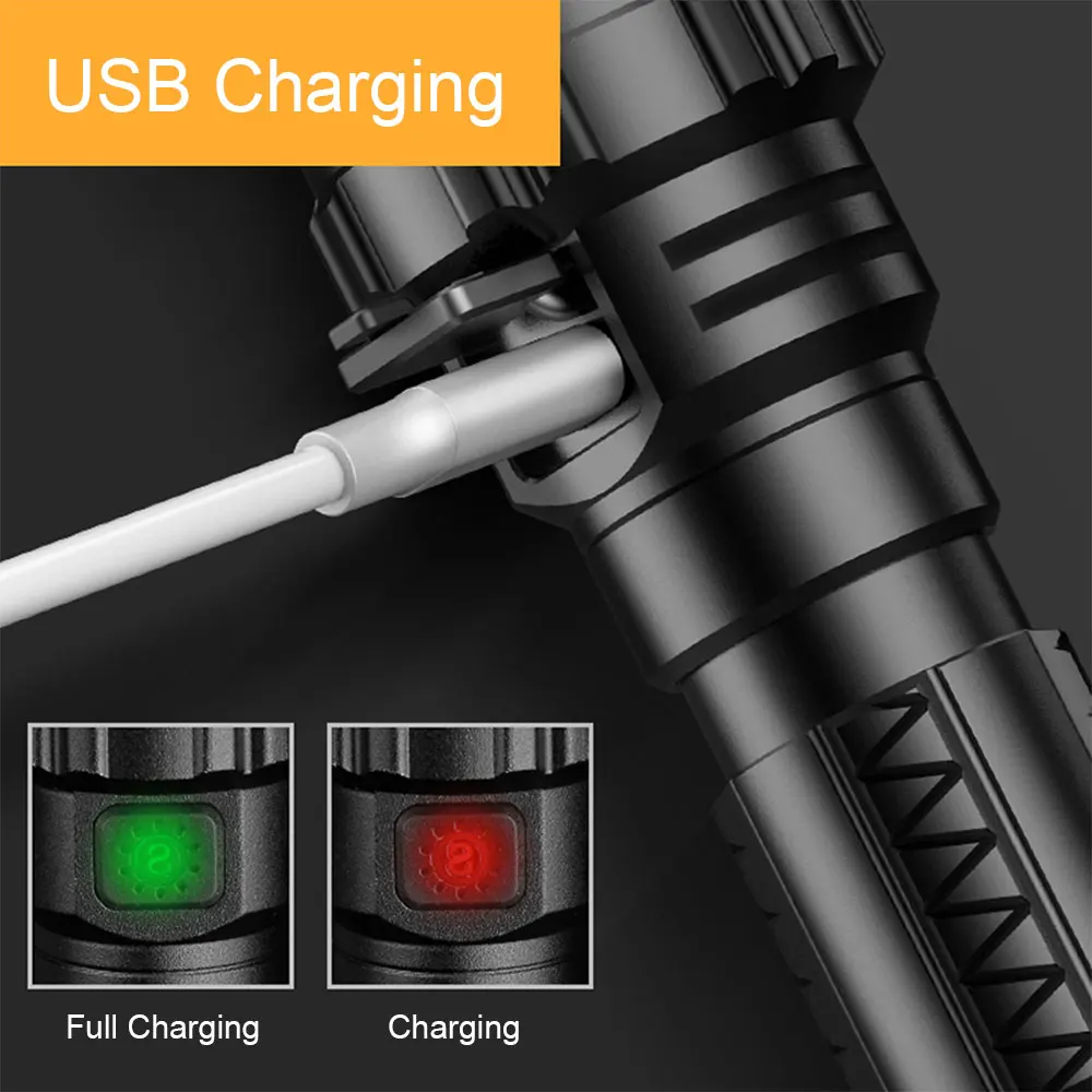Светодиодный фонарь для тактической вспышки ультра яркий Перезаряжаемый USB