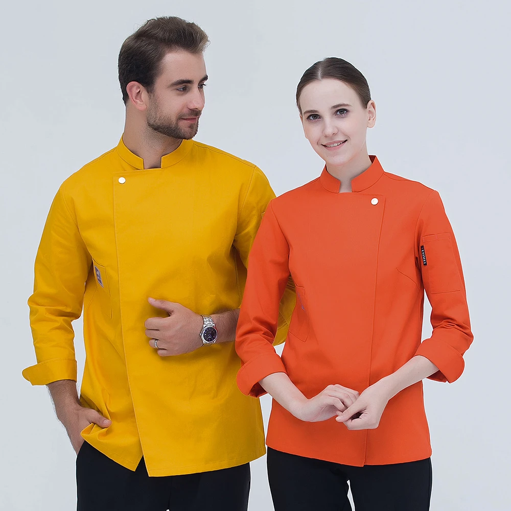 Модная одежда с длинным рукавом для шеф-повара унисекс короткая Рабочая куртка