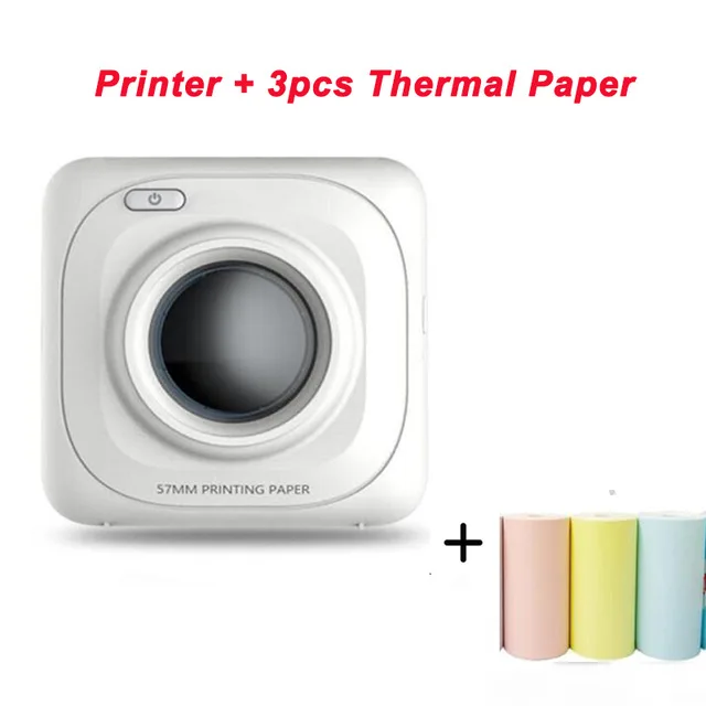 P1-3pcs paper PAPERANG P2 Карманный переносной bluetooth-принтер Telefoon Foto Draadloze Aansluiting HD термопринтер 1000 мАч JEPOD - Цвет: P1-3pcs paper