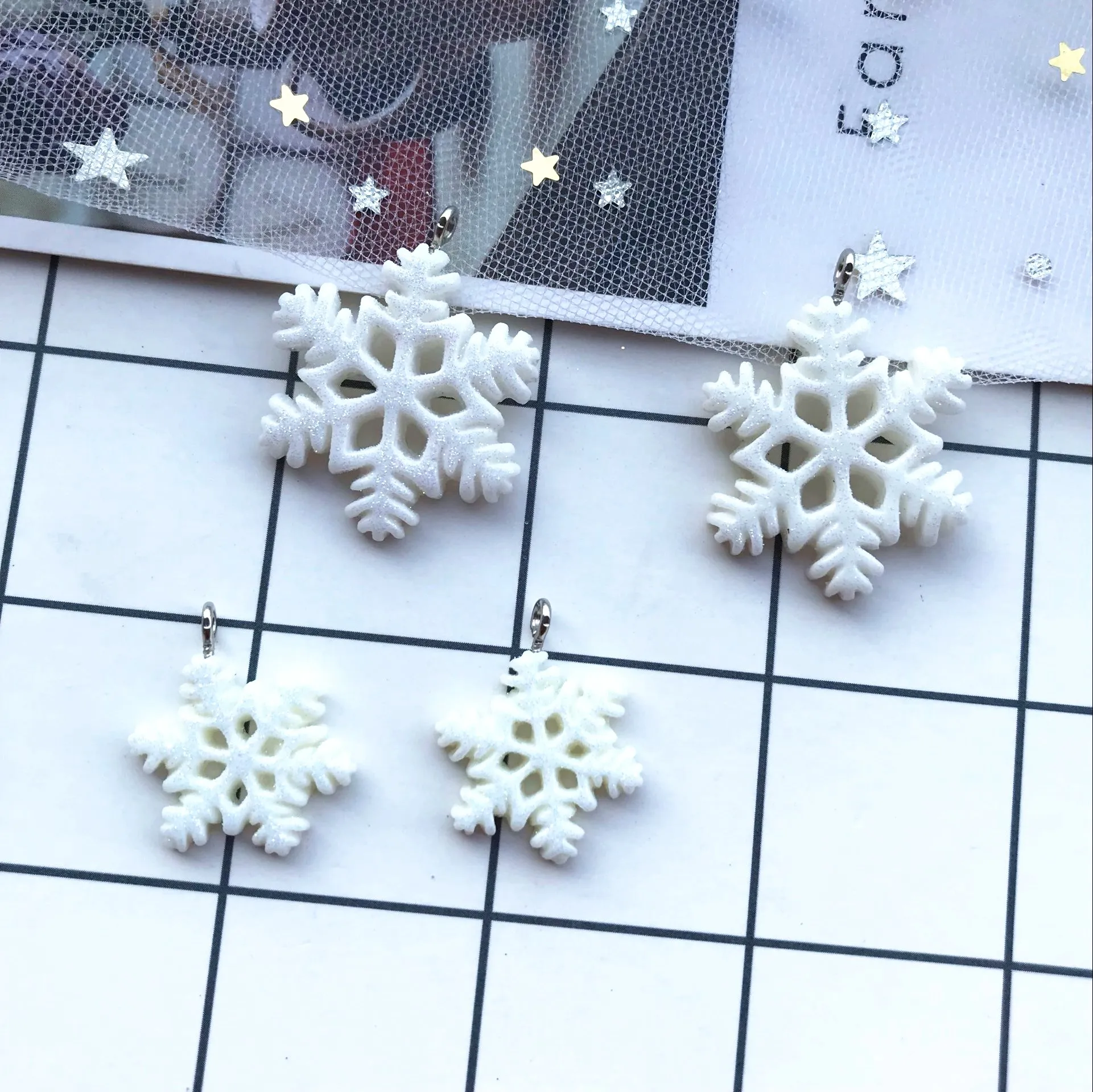 10 шт. kawaii прорезиненный плоский снег шармы diy Серьги Брелоки для ключей для DIY студенческие принадлежности украшения