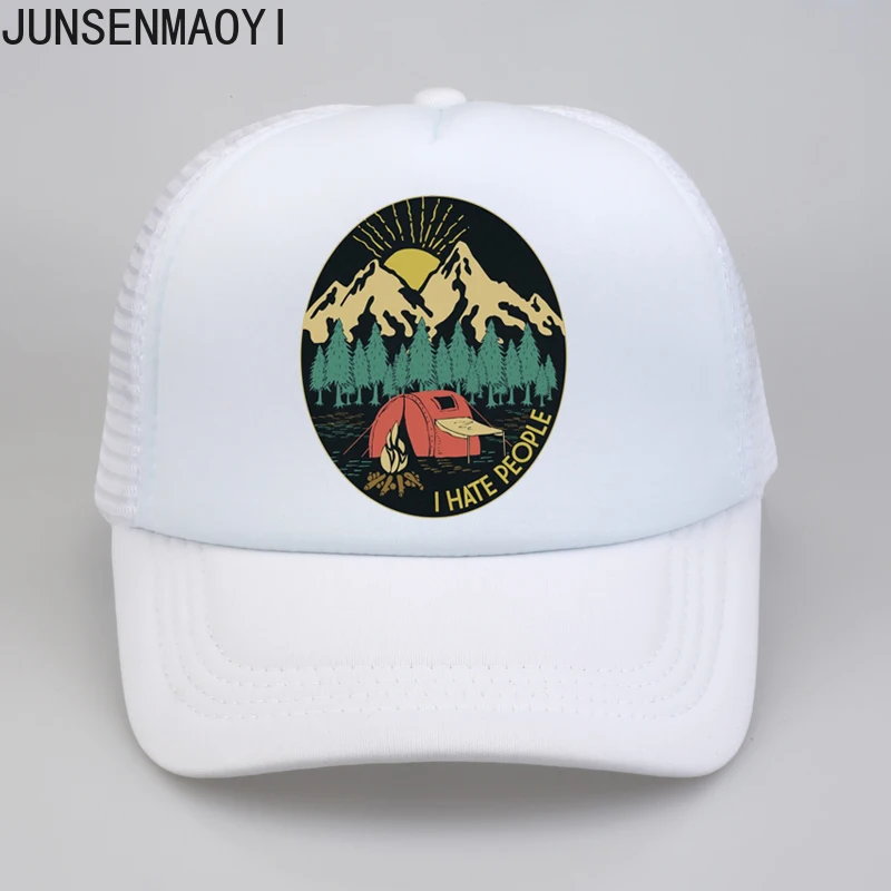 

Бейсболка с принтом I Hate People для мужчин и женщин, модная сетчатая Кепка-тракер, брендовая Снэпбэк Кепка для отдыха, для родителей и детей, на л...