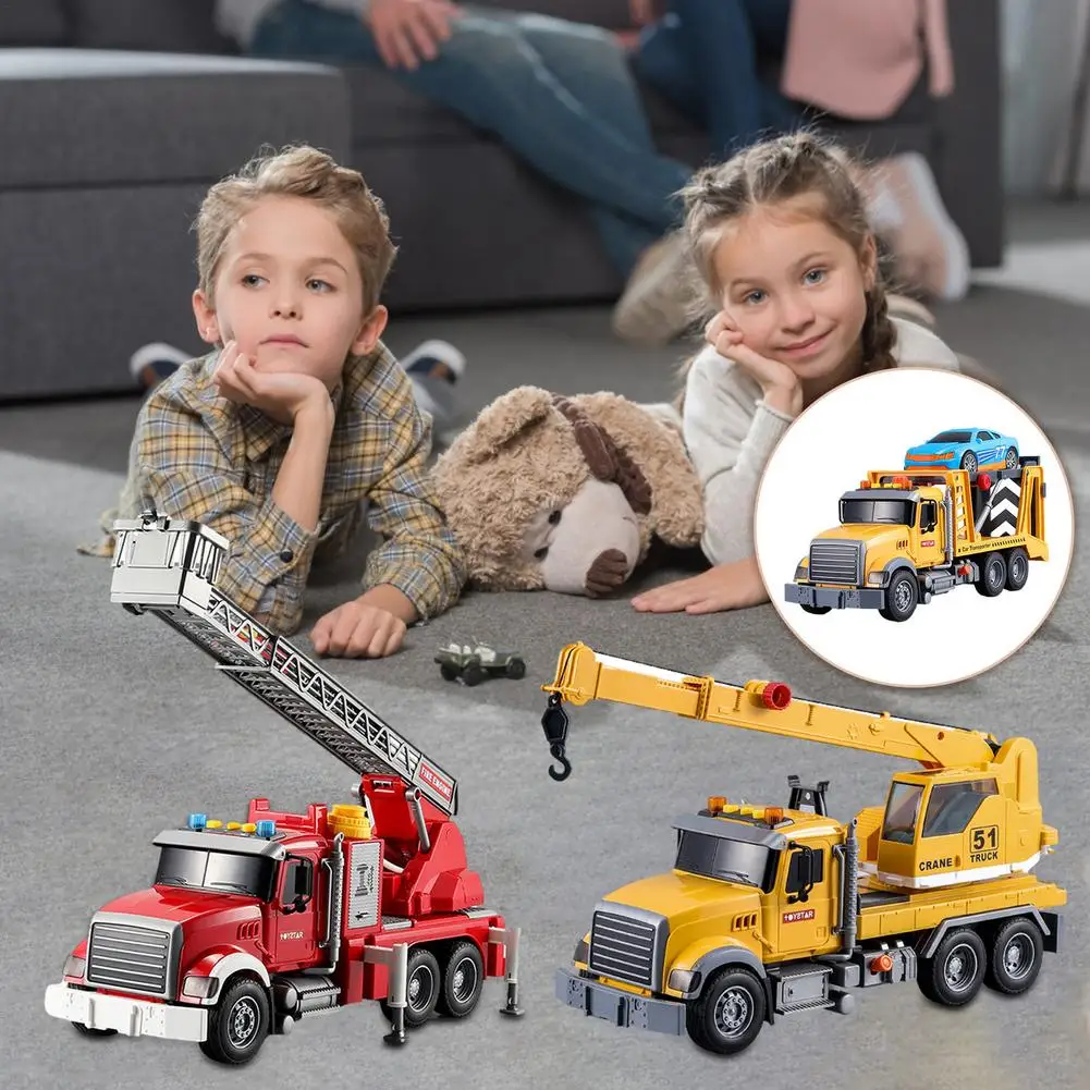 

Ladder Truck Toy Water Spray Construction Car For Kids Truck Car Model Building Blocks Bricks Toys For Boys Birthday Gifts