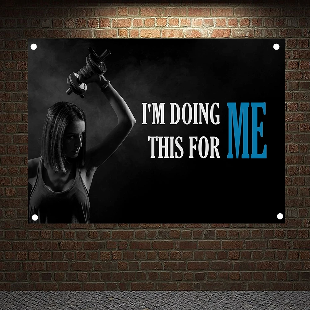 

I'M DOING THIS FOR ME Motivational Workout Posters Wall Chart Exercise Bodybuilding Banner Wall Art Flag Tapestry Gym Wall Decor