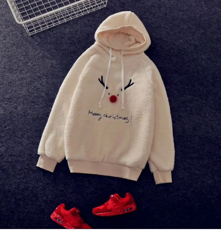 

Family Matching Christmas Kids Clothes Xmas Sweatshirt Long Sleeve Embroidery Elk Winter Warm New Year Mom and Daughter Outfits