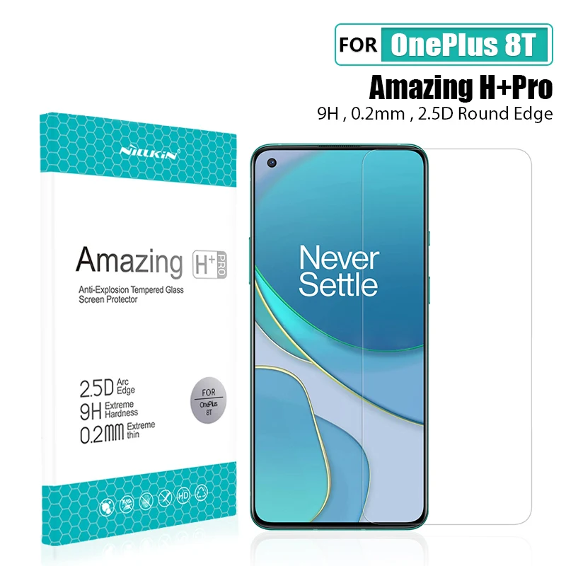 

for OnePlus 8T Glass Screen Protector NILLKIN H+Pro Anti-Explosion 2.5D Edge Tempered Glass for OnePlus 8T 1+8T