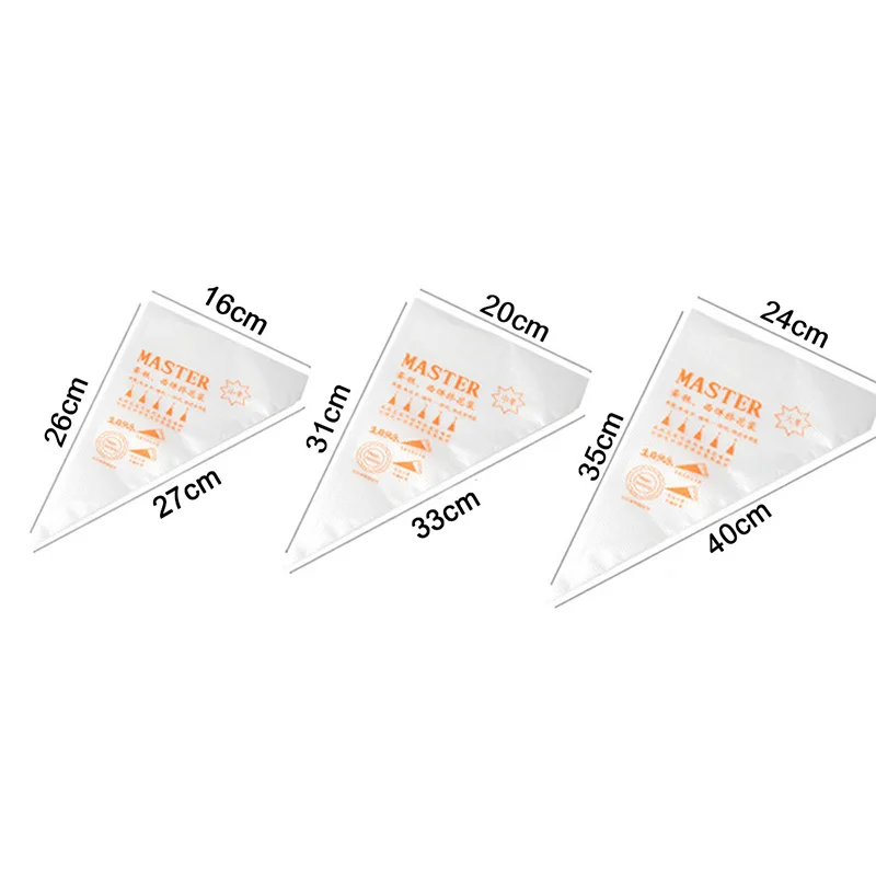

100Pcs/bag Disposable Piping Bag Icing Nozzle Fondant Cake Decorating Pastry Icing Nozzles Small Large Size Cake Tools