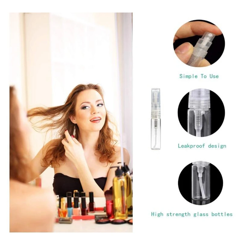 40Pcs Portable Refillable Glass Makeup Clear Empty Sprayer Bottles Cosmetic Atomizers Spray Bottle Container (10Ml) | Красота и