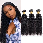 Малазийские кудрявые человеческие волосы, волнистые пучки, кудряпряди Remy с застежкой, 100% человеческие волосы, волнистые пучки