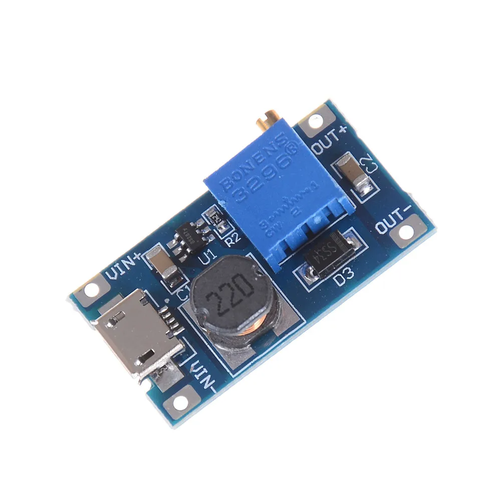 

1pcs Boost Step-up Board MAX Output 28V 2A MT3608 DC-DC Step Up Converter Booster Power Supply Module For Arduino