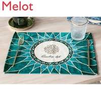 luxury american style high end fabric craft placemat tea ceremony anti scald thermal pad table cloth towel coaster