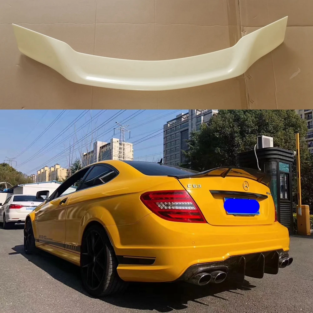 Only Fit 4Door For Mercedes-Benz W204 sedan C350 C63 for AMG car 2008-13 R-type ABS Plastic Rear trunk spoiler wing Car Styling