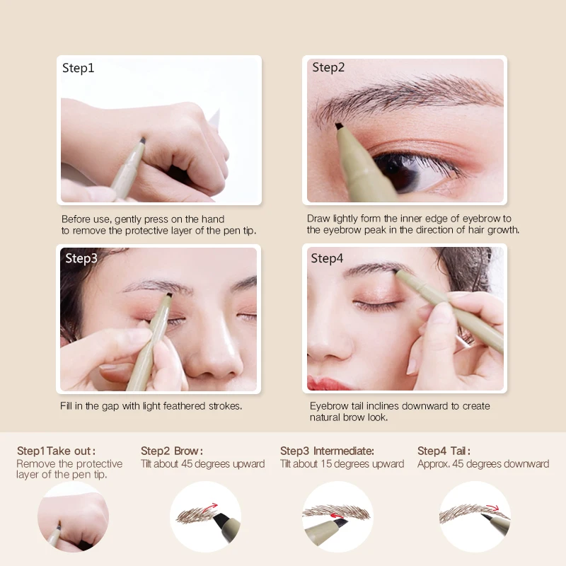 

Blades Shape Long Lasting Waterproof Eyebrow Pencil Quick Dried Eyebrow Pen Easy To Color Makeup Maquillaje Beauty -VL16