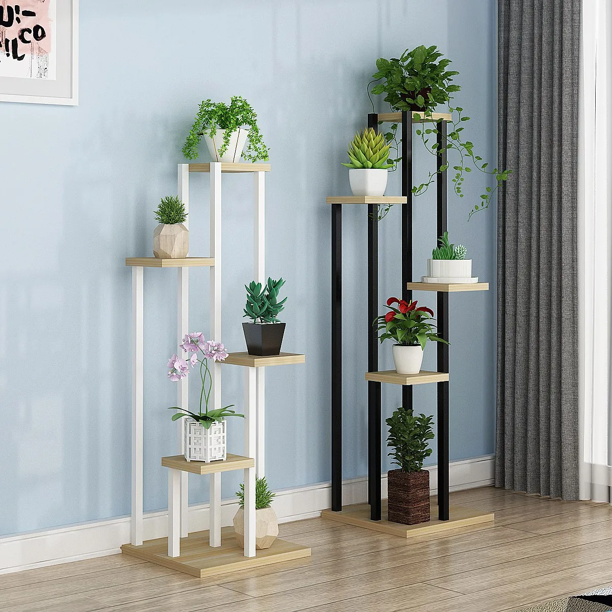 

Living room flower stand wrought iron multifunctional floor succulent green dill hanging orchid shelf indoor special space savin