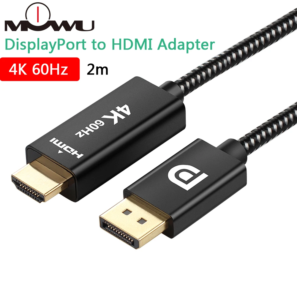 MOWU Mini DisplayPort в HDMI-совместимого адаптера 4K/60Гц конвертер Папа-мама кабель для Microsoft