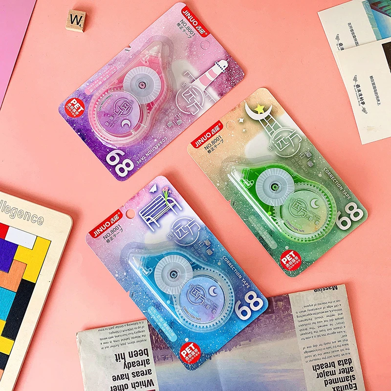 

Канцелярские принадлежности, креативная кавайная Корректирующая лента, минималистичные прозрачные школьные принадлежности для учеников, ...