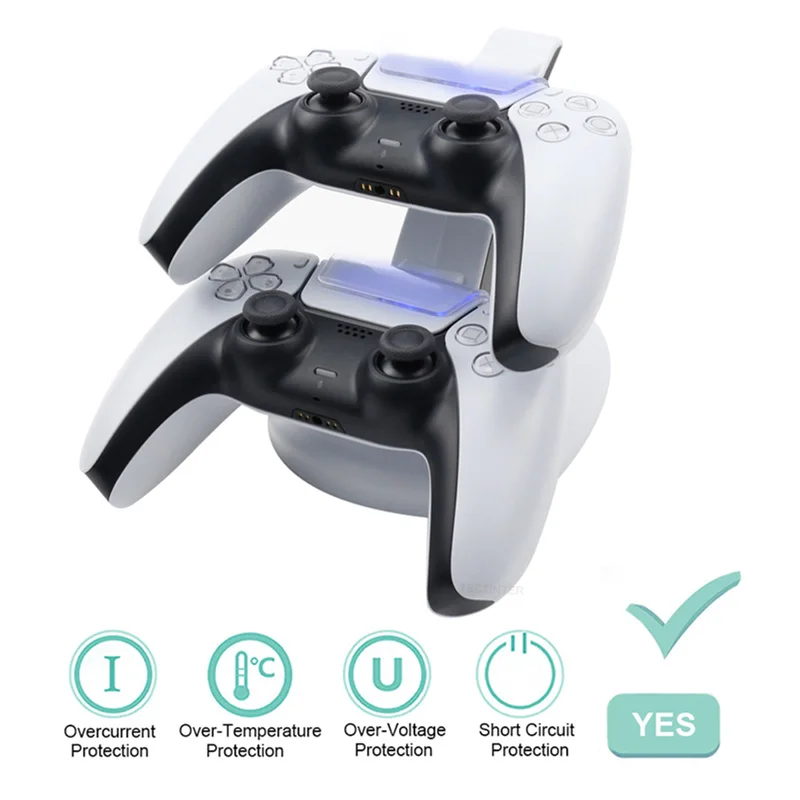 

Charging Power For PS5 Wireless Controller 5V 2A Game Handle Dual Charger Dock DualSense Cradle Desktop Stand Station