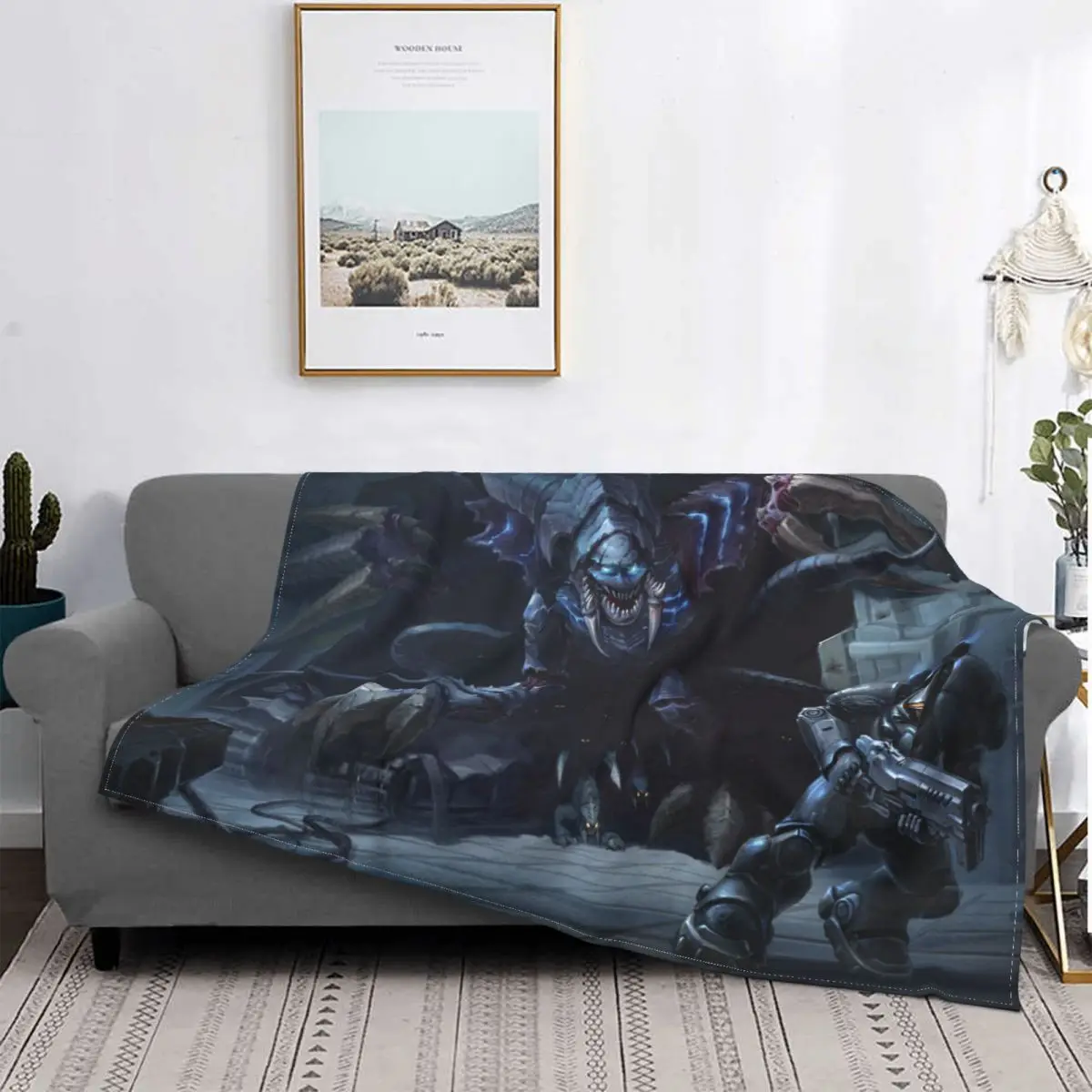 

Игровые одеяла в режиме реального времени Starcraft Terran, коралловый флис, семейное постельное белье, диван, покрывало