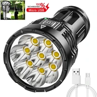 portable 8led super bright flashlight rechargeable outdoor multi function powerful torch cob side light camping work hand lamp