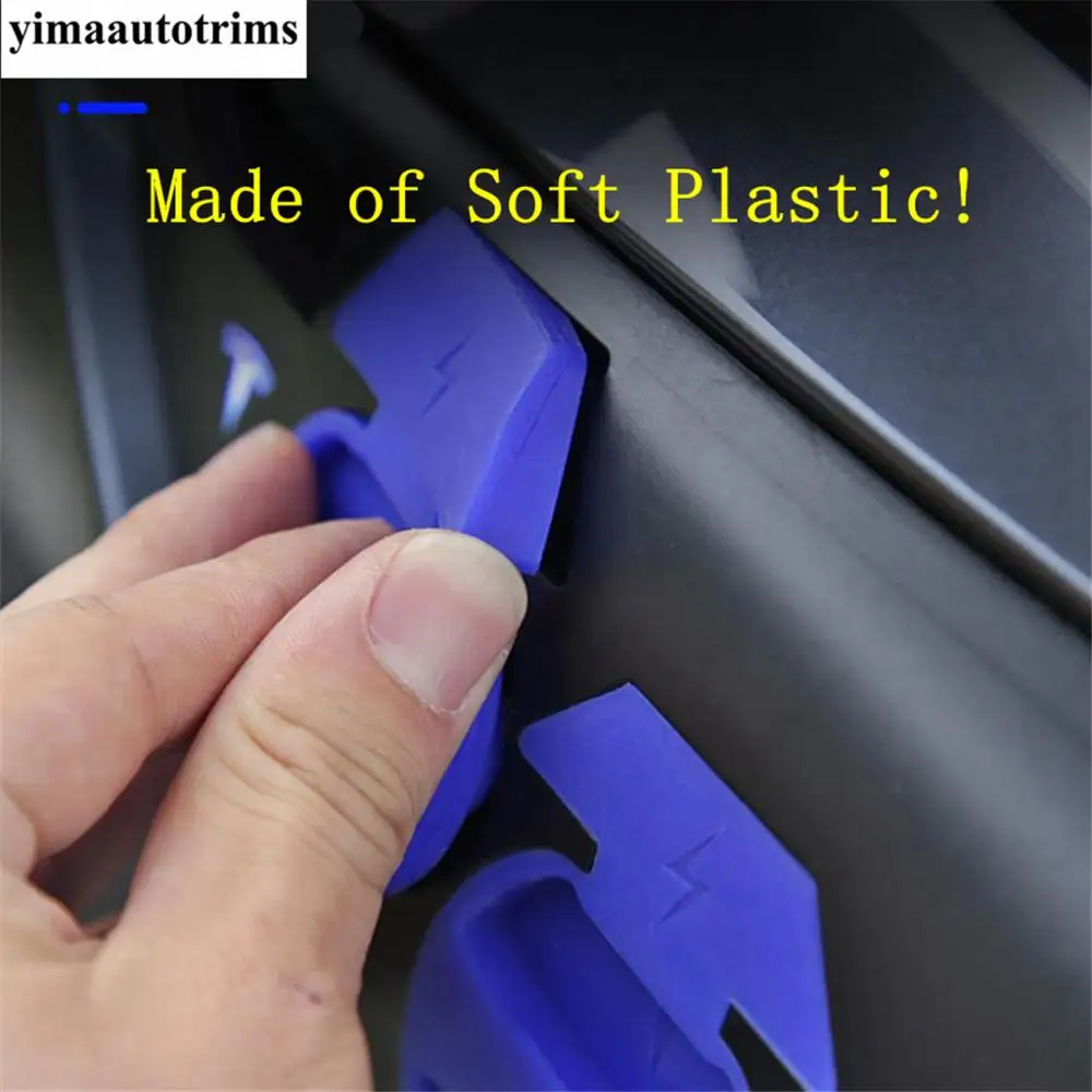 

Black / Blue Accessories Fit For Tesla Model 3 2018 2019 2020 Charging Port Waterproof Dust Protector Bezel Cover Trim Exterior