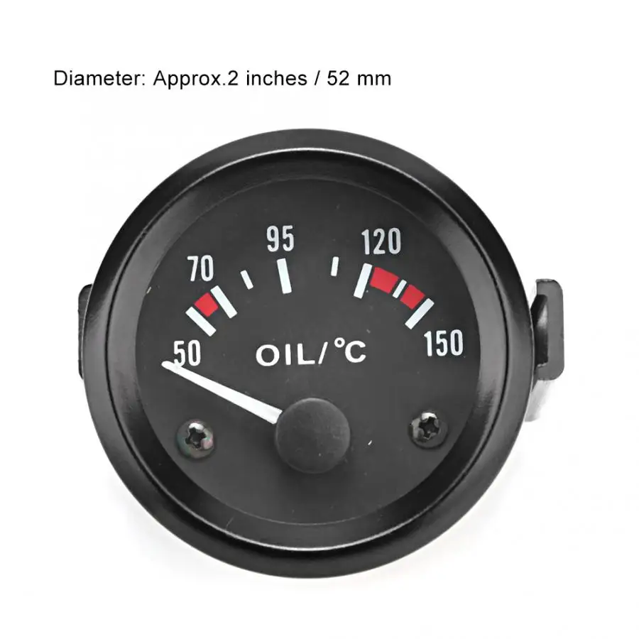 Универсальный алюминиевый измеритель температуры масла с датчиком 12 В 52 мм/2