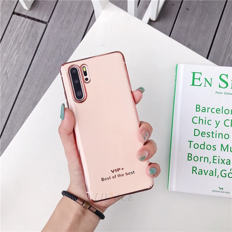 Champagne gold Роскошный мягкий чехол из ТПУ с покрытием для huawei p30 pro p20 lite mate 20 30 honor 9 10 lite 8x p smart y9 nova 3 3i силиконовый чехол - Цвет: Champagne gold