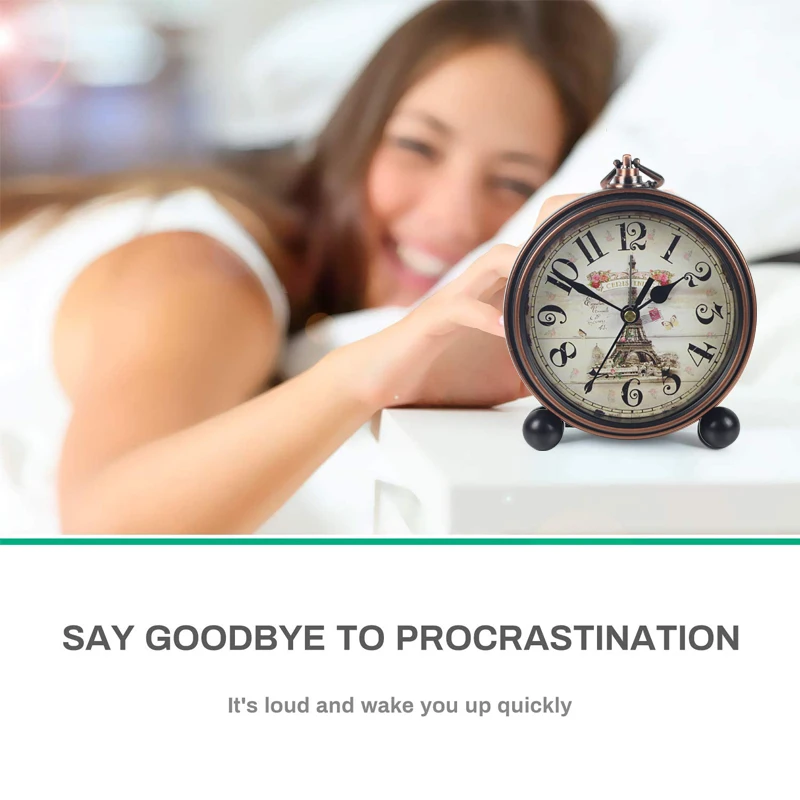 Новые винтажные часы будильник европейские 4 дюймовые Ретро Металлические