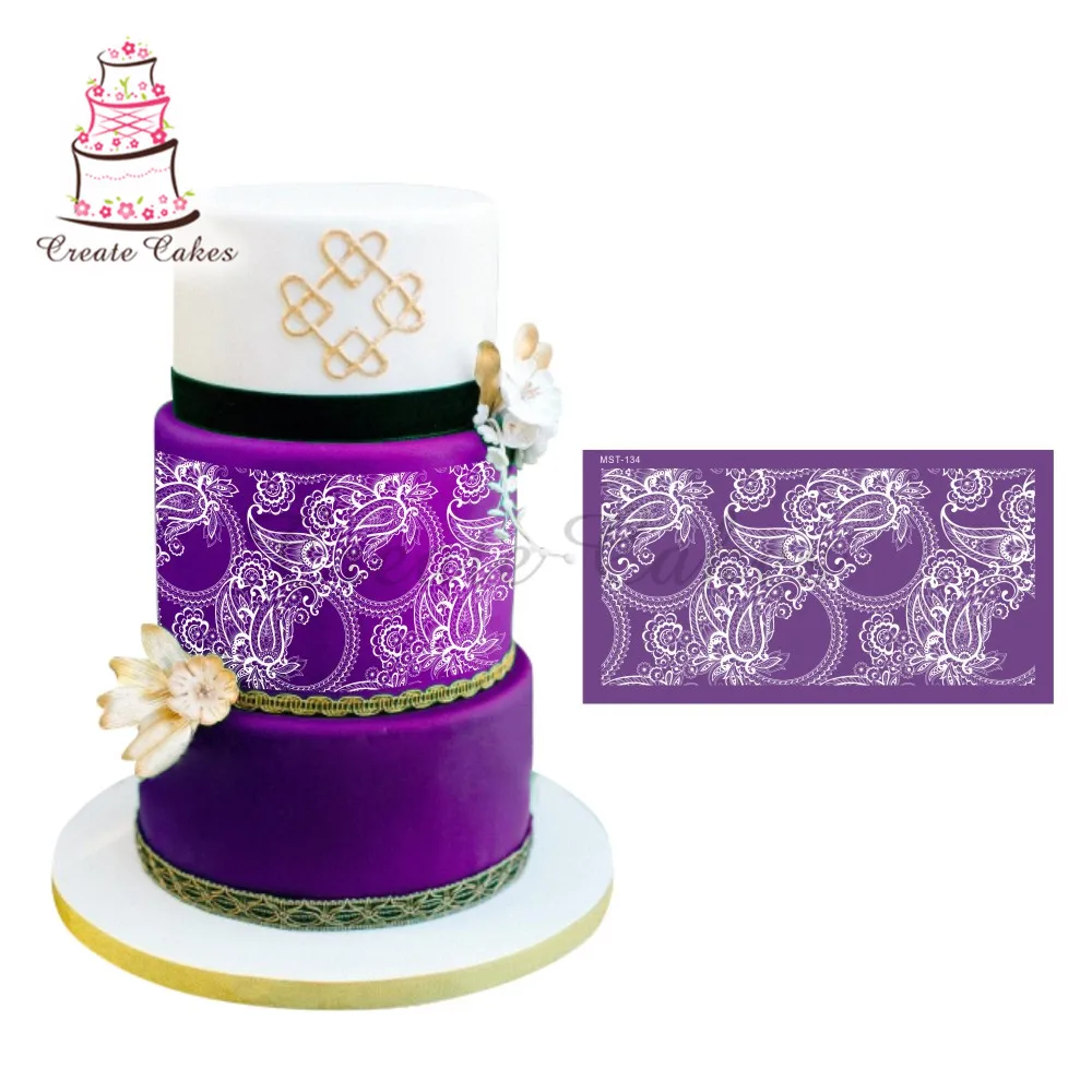 Цветочный кружевной дизайн трафарет для торта сетчатые трафареты свадебного