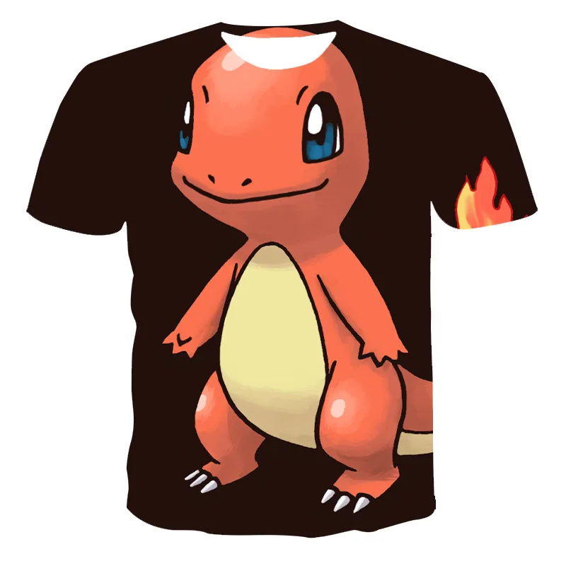 

2021 New Fashion Hip Hop Streetwear Harajuku Pokemon 3D Digital Printing Animation Graphics Neutral 3DT Shirt Top Casual Gym