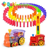doki toy domino train toy set rally electric train model colorful domino game building blocks car truck stacking kids gift