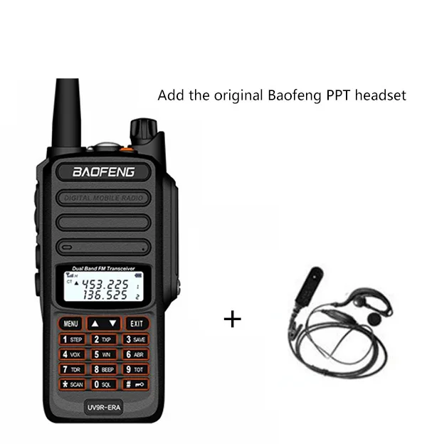 IP68 Водонепроницаемая рация дальность действия 25 км baofeng uv-9r ERA plus cb ham Радио hf приемопередатчик UHF VHF радиостанция - Цвет: add headset