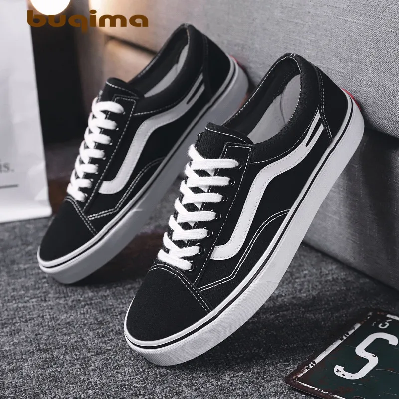 Buqima2019 классическая мужская парусиновая обувь спортивная сплошной цвет низкий