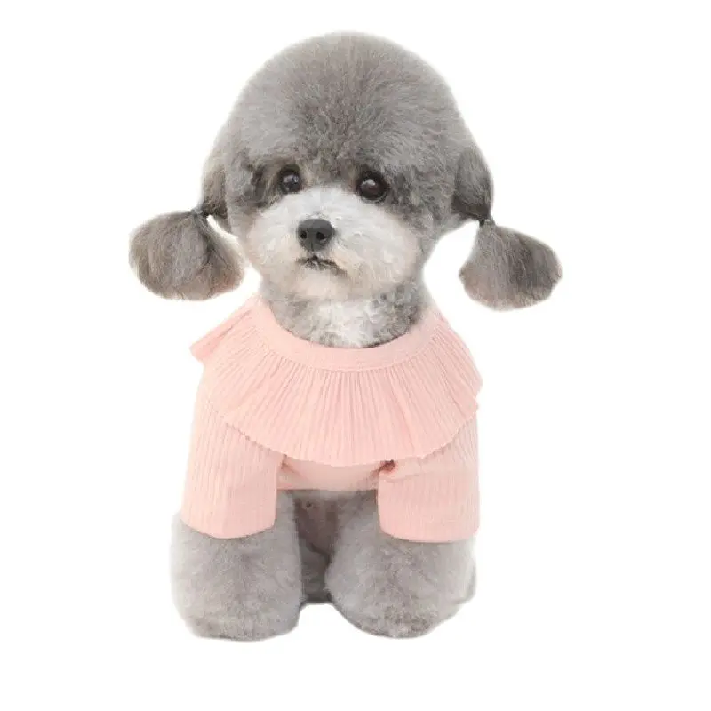 

Рубашка для кошек, летняя футболка для домашних животных, пижама, милая однотонная Одежда для собак чихуахуа, Догги, конфетного пуделя, Поме...