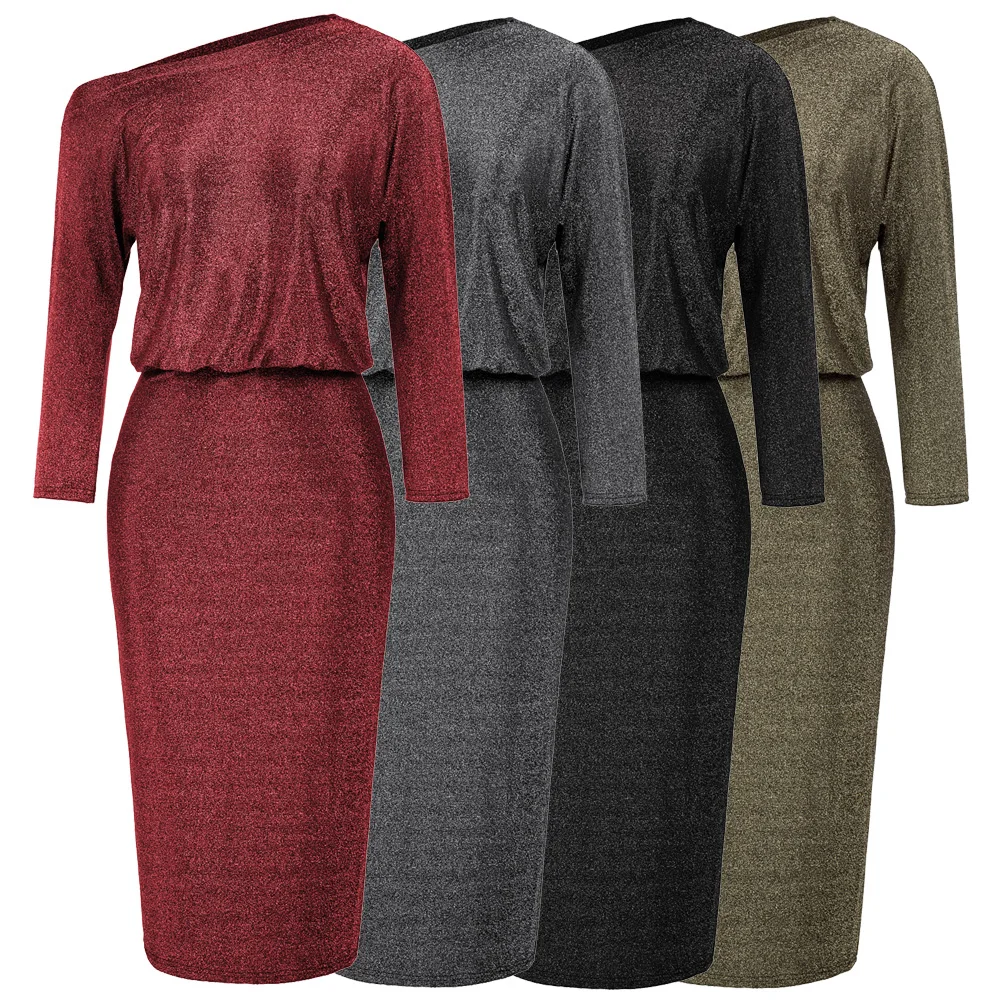 Женское облегающее платье карандаш Grace Karin элегантное однотонное миди с рукавом