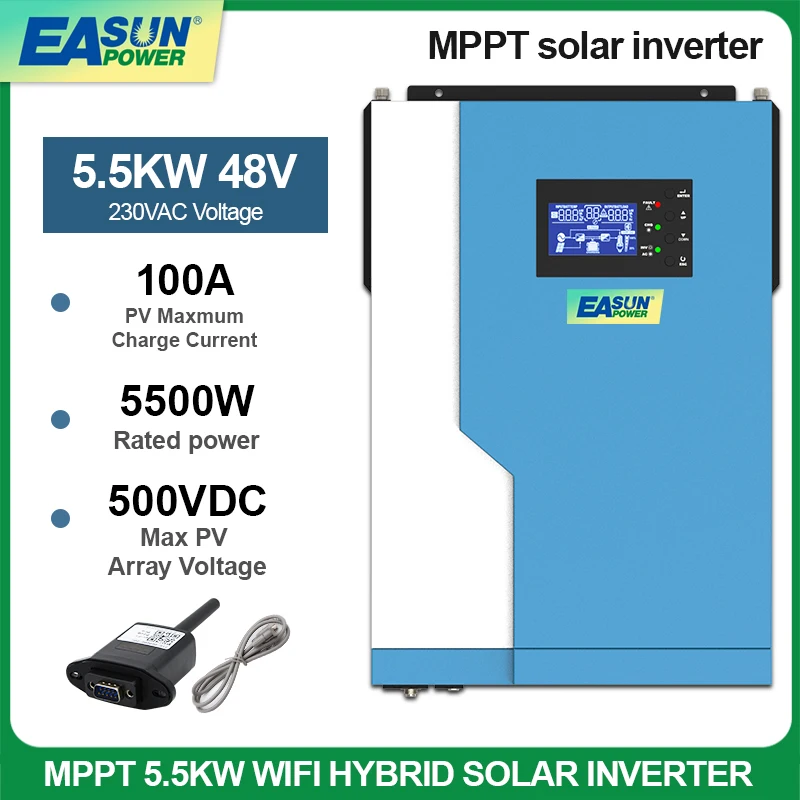 5.5KW солнечный инвертор с pwm Wi Fi AC 220V DC 48VDC со слежением за максимальной точкой
