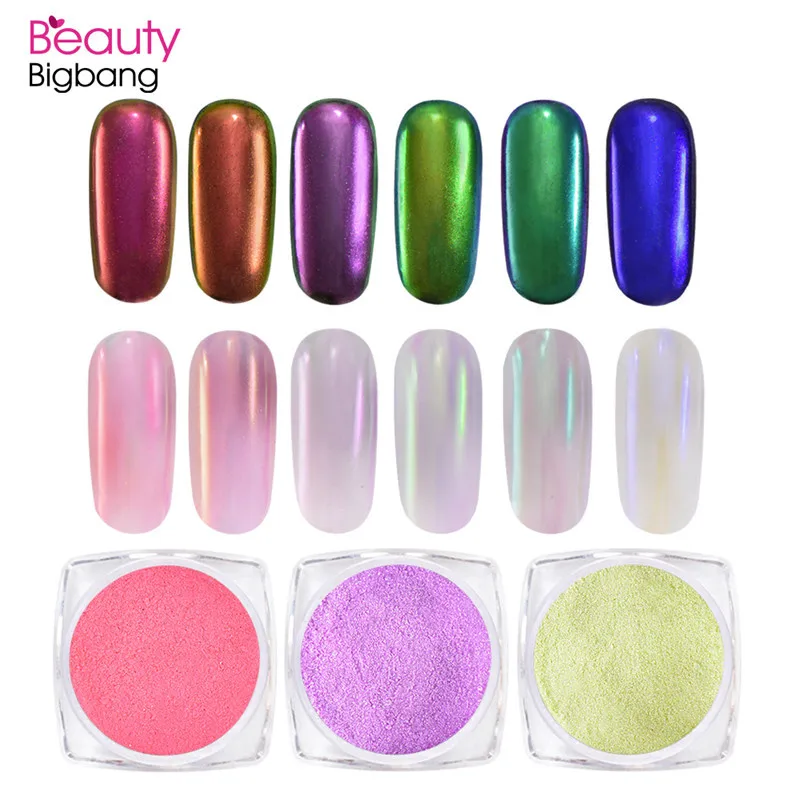 BeautyBigBang 0,2 г лак для ногтей Радужная пудра градиентное мерцание пигмент с блестками Маникюр неоновая пыль лазерное украшение ногтей
