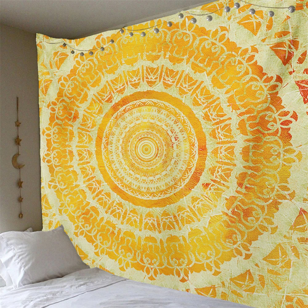 Индийская Мандала настенный гобелен Богемия цветной печатный из ткани Psychedelic