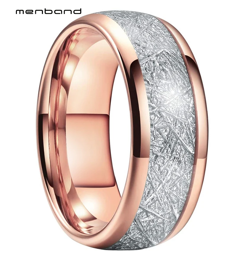 Для мужчин женщин розовое Золотое обручальное кольцо Вольфрам с яркими