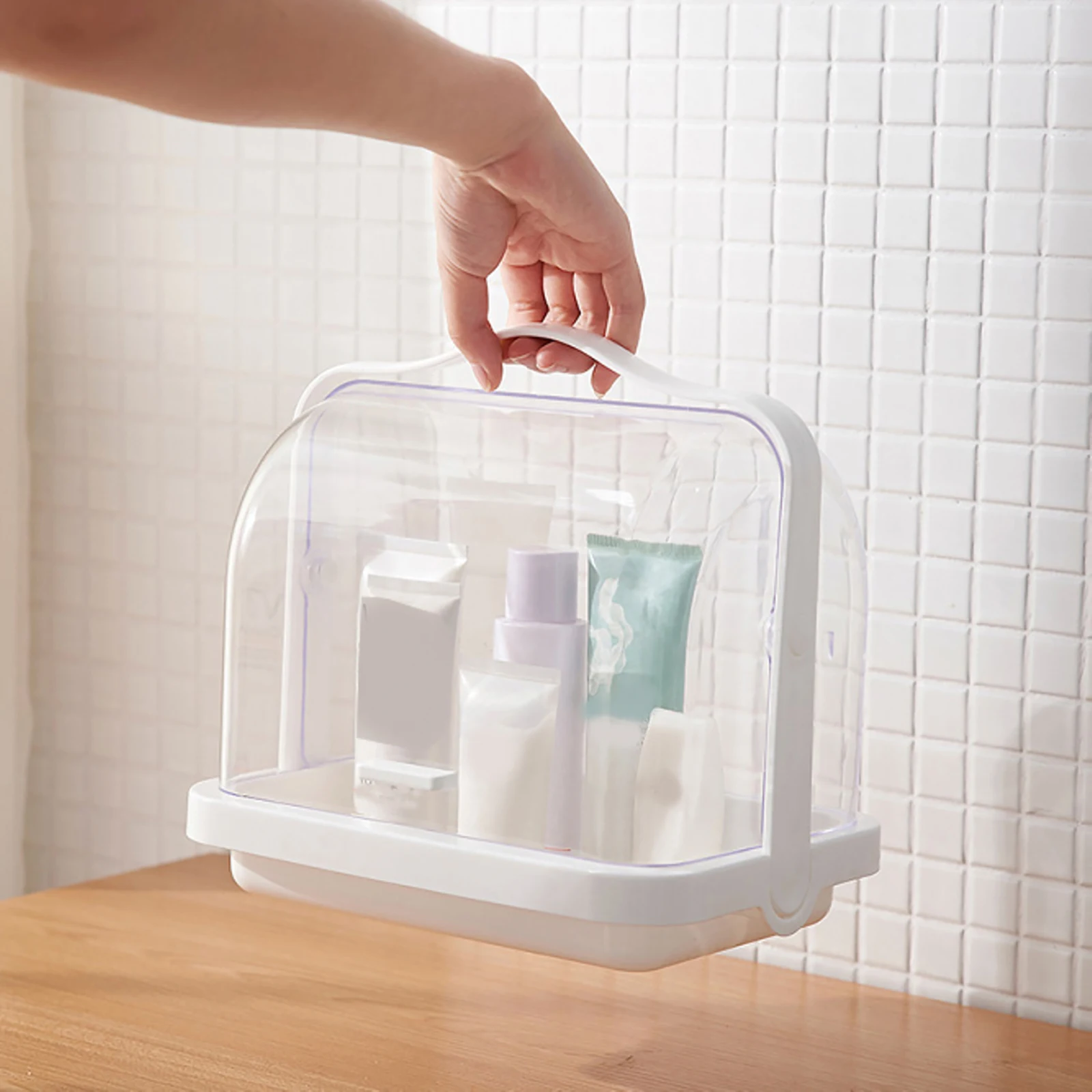 

Multifunctional Food Storage Box Portable Desktop Storage Box With Double-Sided Flip Cover For Living Room Kitchen Bedroom