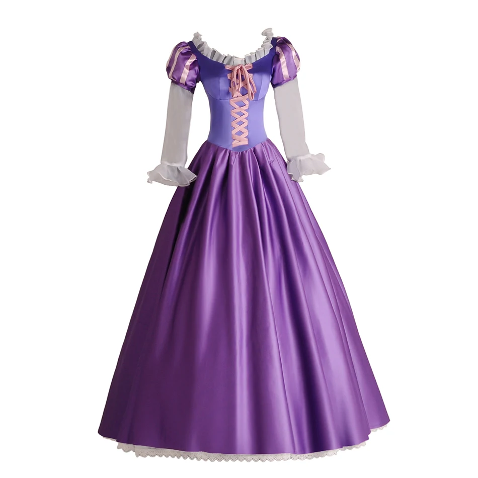 Женское платье принцессы с волшебными волосами длинными рукавами пушистые