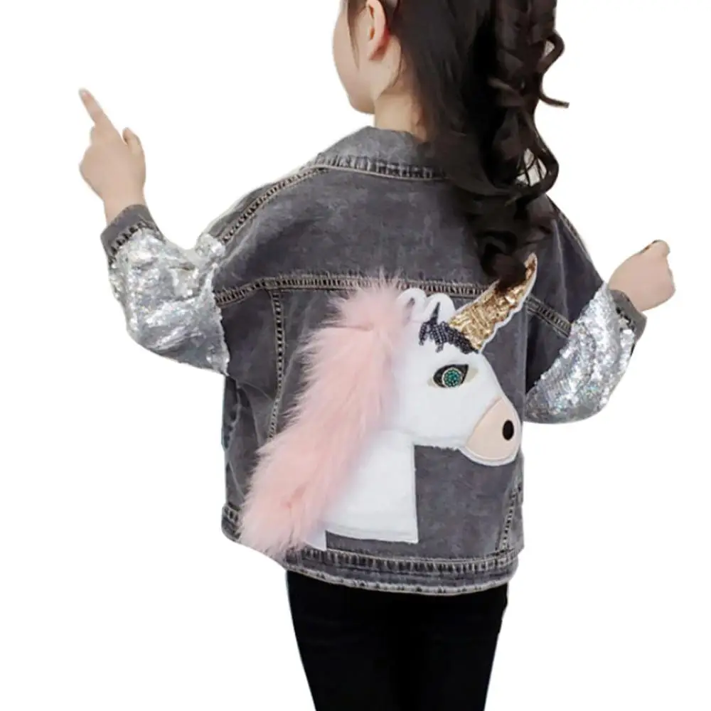 Детские весенне-осенние джинсовые куртки для девочек детские пальто от 2 до 12 лет