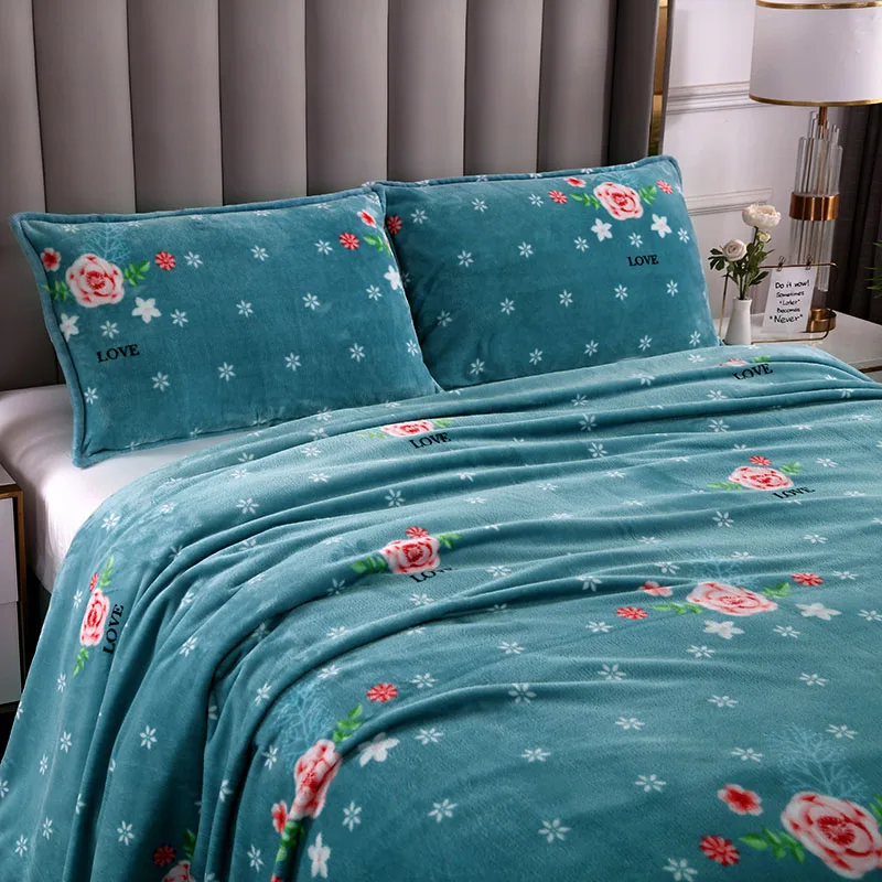 Зеленое/одиночное одеяло для сада мягкое и нежное толстое бархатное с