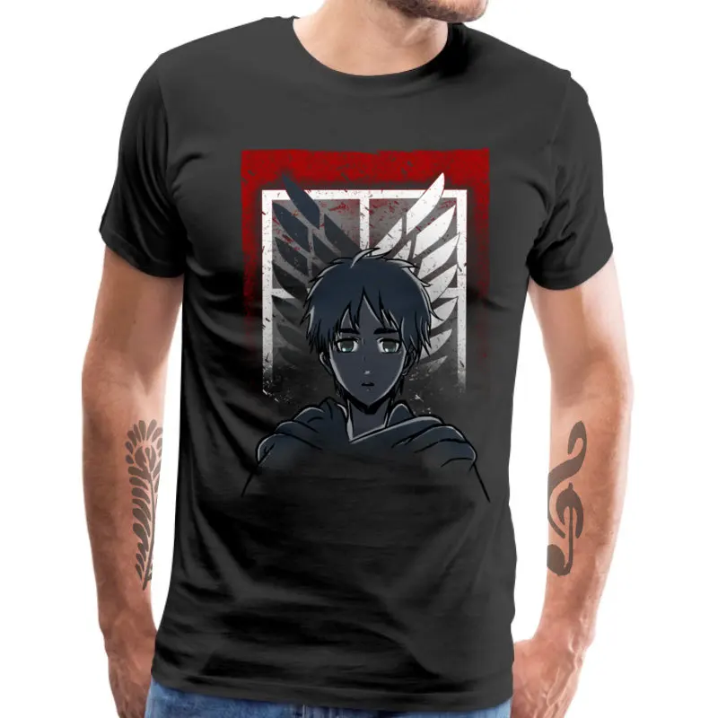 Мужская футболка в стиле аниме Человеческая надежда с логотипом японского