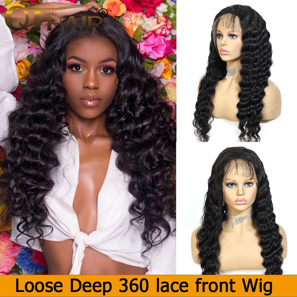 LS свободный глубокий волнистый 360 кружевной передний парик с детскими волосами