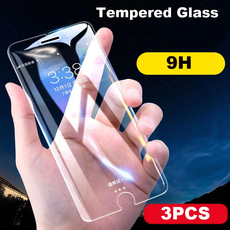 

3 шт. 9H закаленное защитное стекло для iPhone 11 12 Pro XR XS Max Защитная пленка для экрана на iPhone 7 6 8 6s Plus 5S SE 2020 стекло
