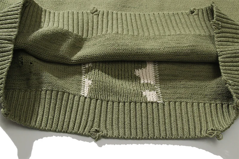 

Kapital man hip hop Street loose skull jacquard knitted pullover long sleeve sweater