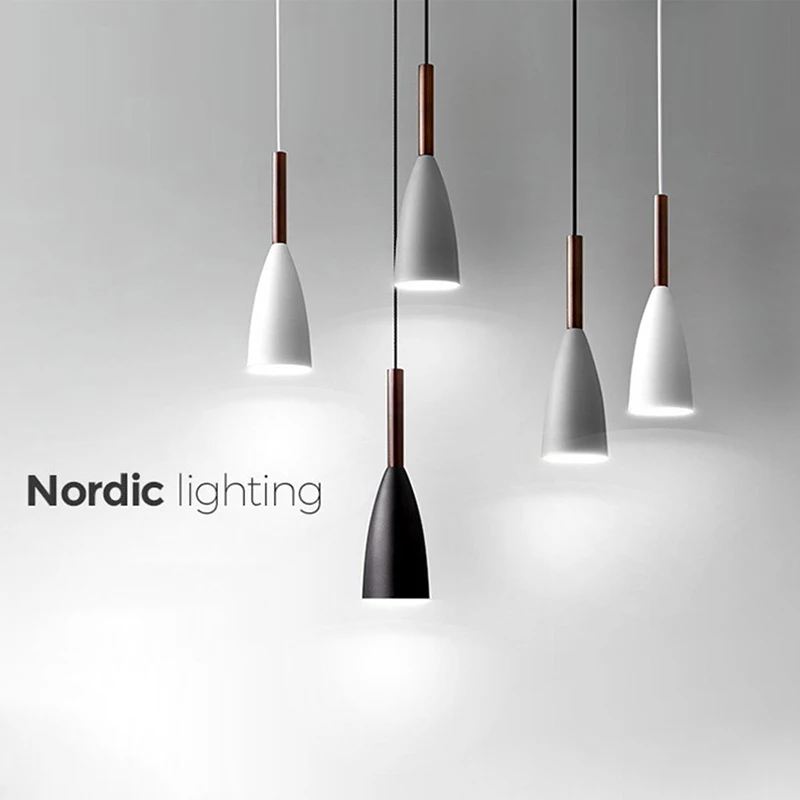 Скандинавские простые светодиодные подвесные светильники для помещений Кофейня