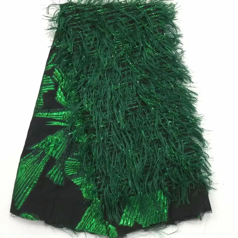 2020 новейший французский Тюль кружевная ткань пушистое перо африканская