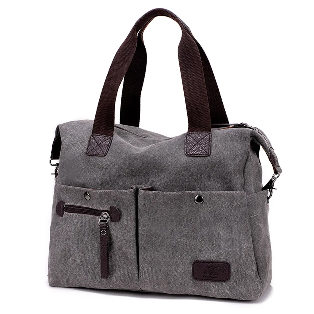 Женская модная Холщовая Сумка На Молнии однотонная вместительная сумка через