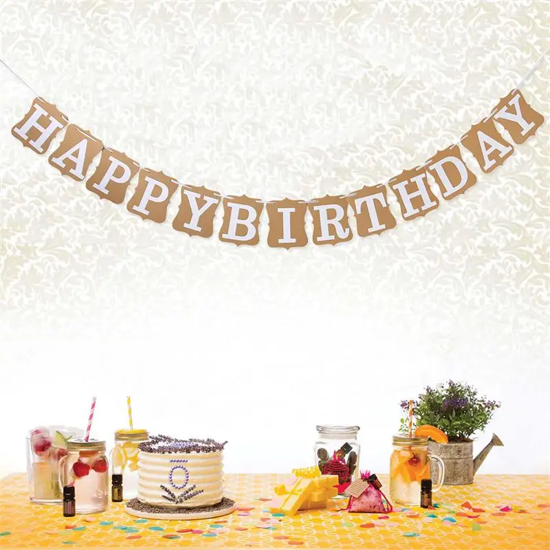 Винтажное украшение на день рождения бумажные флаги Детские сувениры вечерние