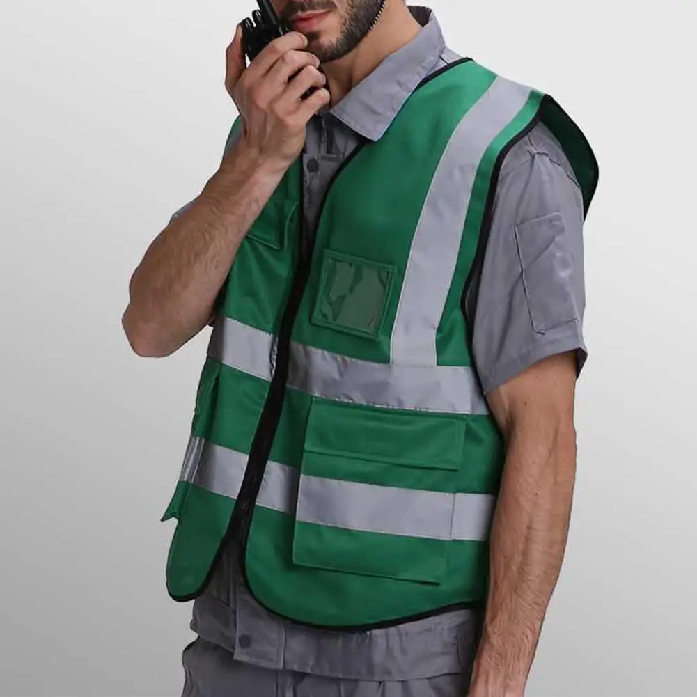 Hi-Vis жилет безопасности Светоотражающая куртка безопасности жилет основовязальная ткань открытый ночной езды бег